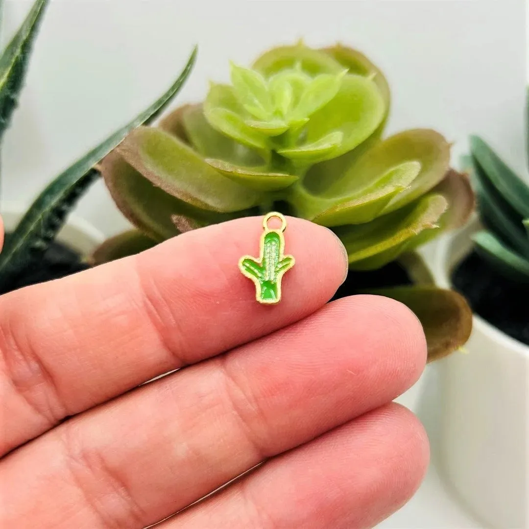 1, 4, 20 or 50 Pieces: Tiny Cactus Charms