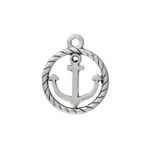 10 Pcs Tibetan Silver ANCHOR IN DISC 19mm x 16mm Charms Pendants, Lead & Nickel Free Metal Charms Pendants Beads