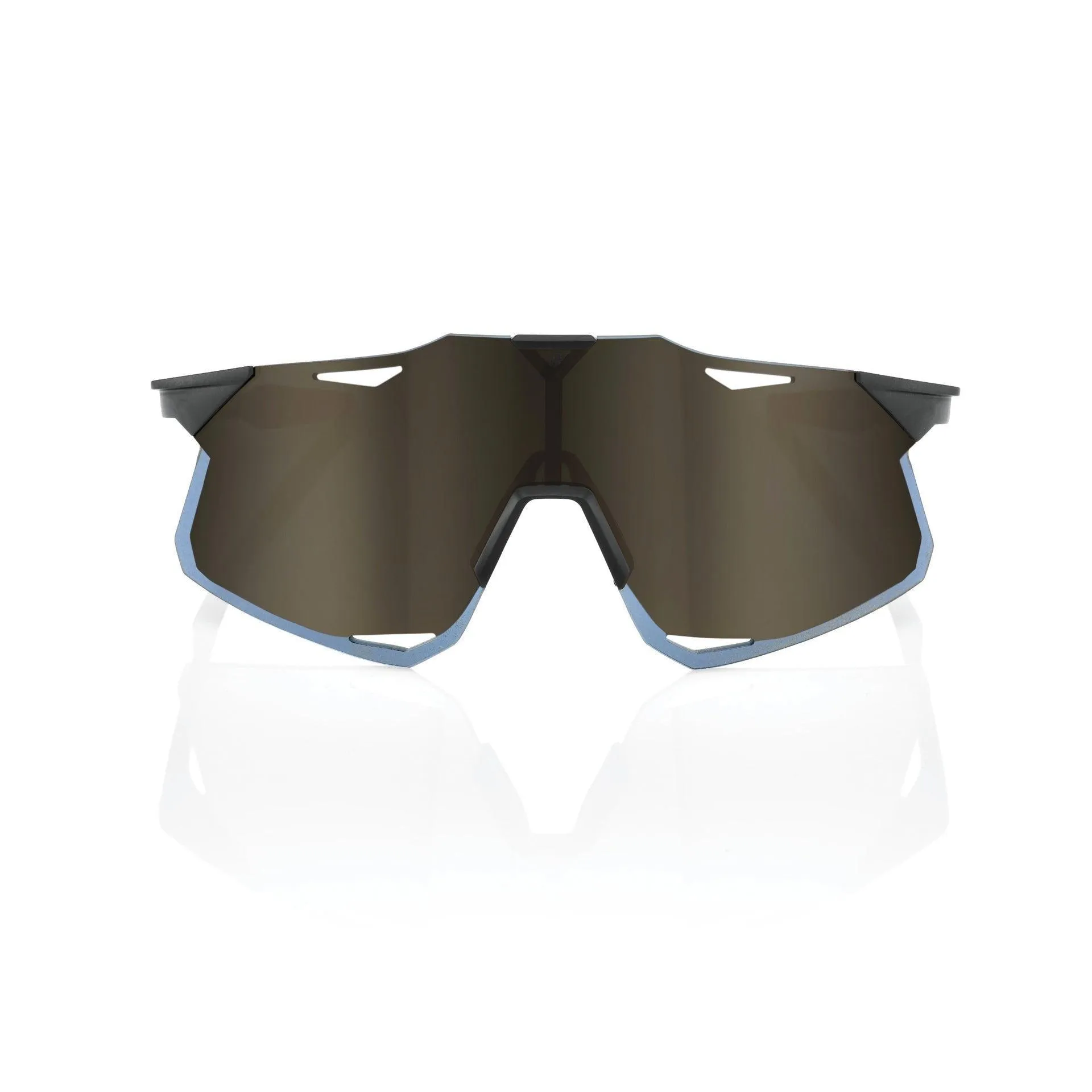 100% Hypercraft Cycling Sunglasses - Matte Black - Soft Gold Mirror Lens