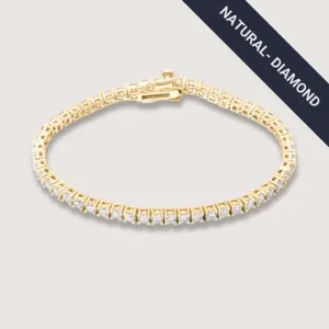 14k Gold Tennis Bracelet with Natural Diamonds