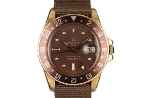 1967 18K YG Rolex GMT-Master 1675 with Brown Nipple Dial and Concorde Hands