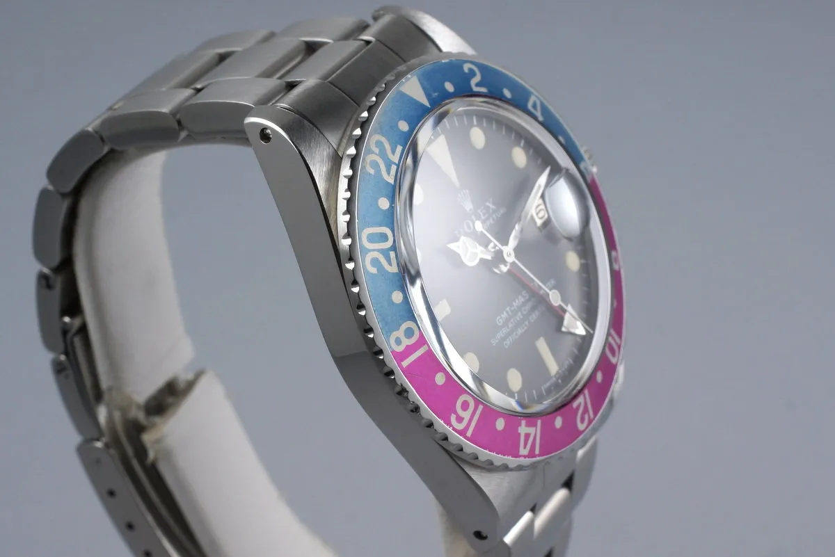 1968 Rolex GMT 1675 Brown Mark I Dial with Fuchsia Insert