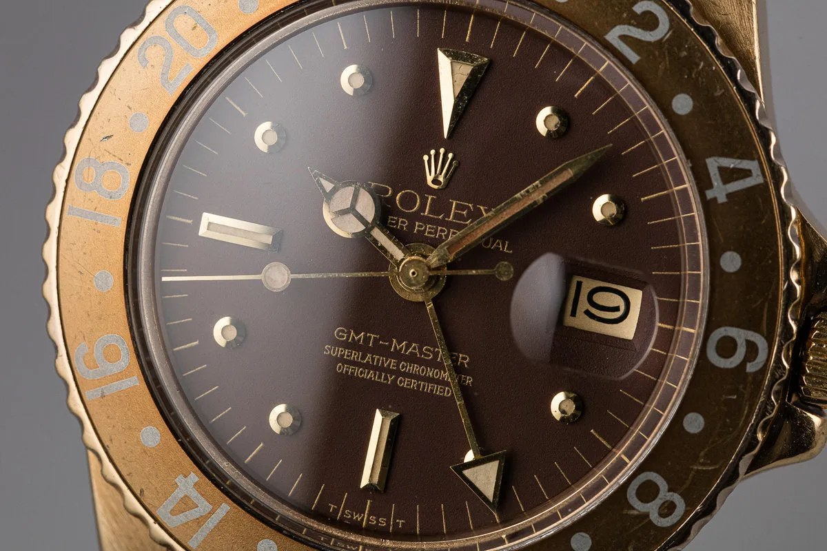 1975 Rolex 18K YG GMT-Master 1675 Brown Nipple Dial