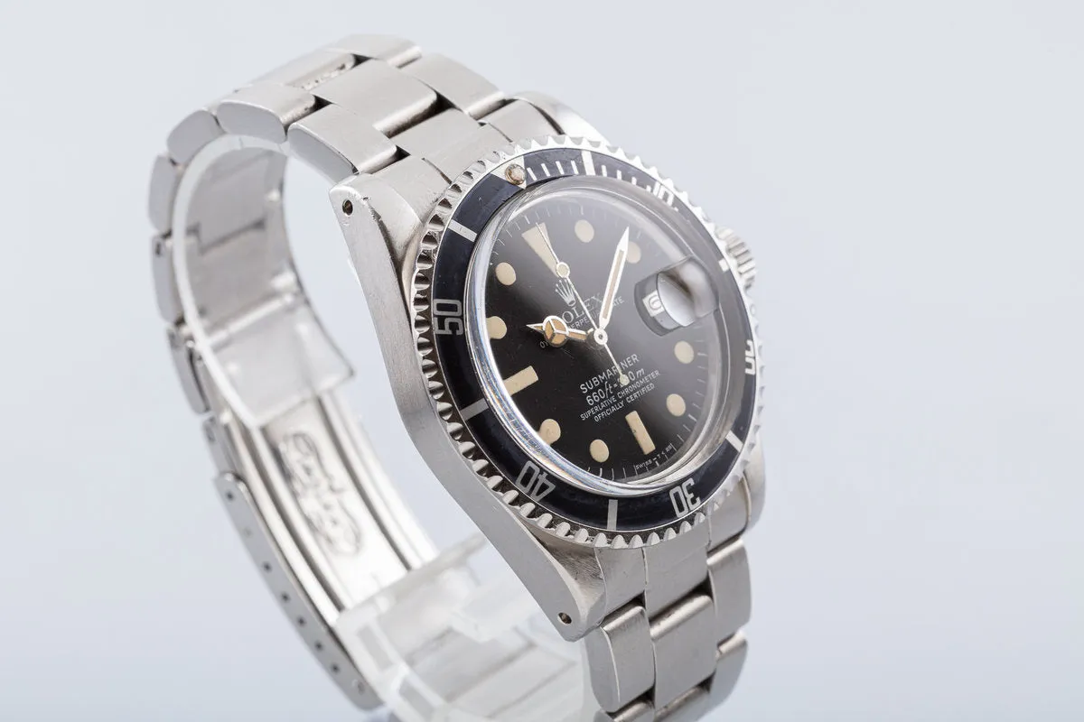 1978 Vintage Rolex Submariner 1680 with Creamy Tritium Lume and Service Papers