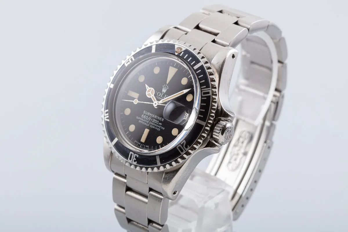 1978 Vintage Rolex Submariner 1680 with Creamy Tritium Lume and Service Papers