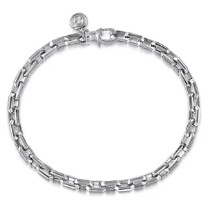 925 Sterling Silver Faceted Chain Bracelet