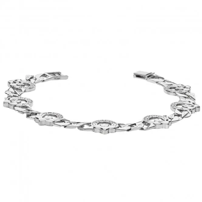 Acotis Silver Claddagh with Zirconia Stones Bracelet G2098