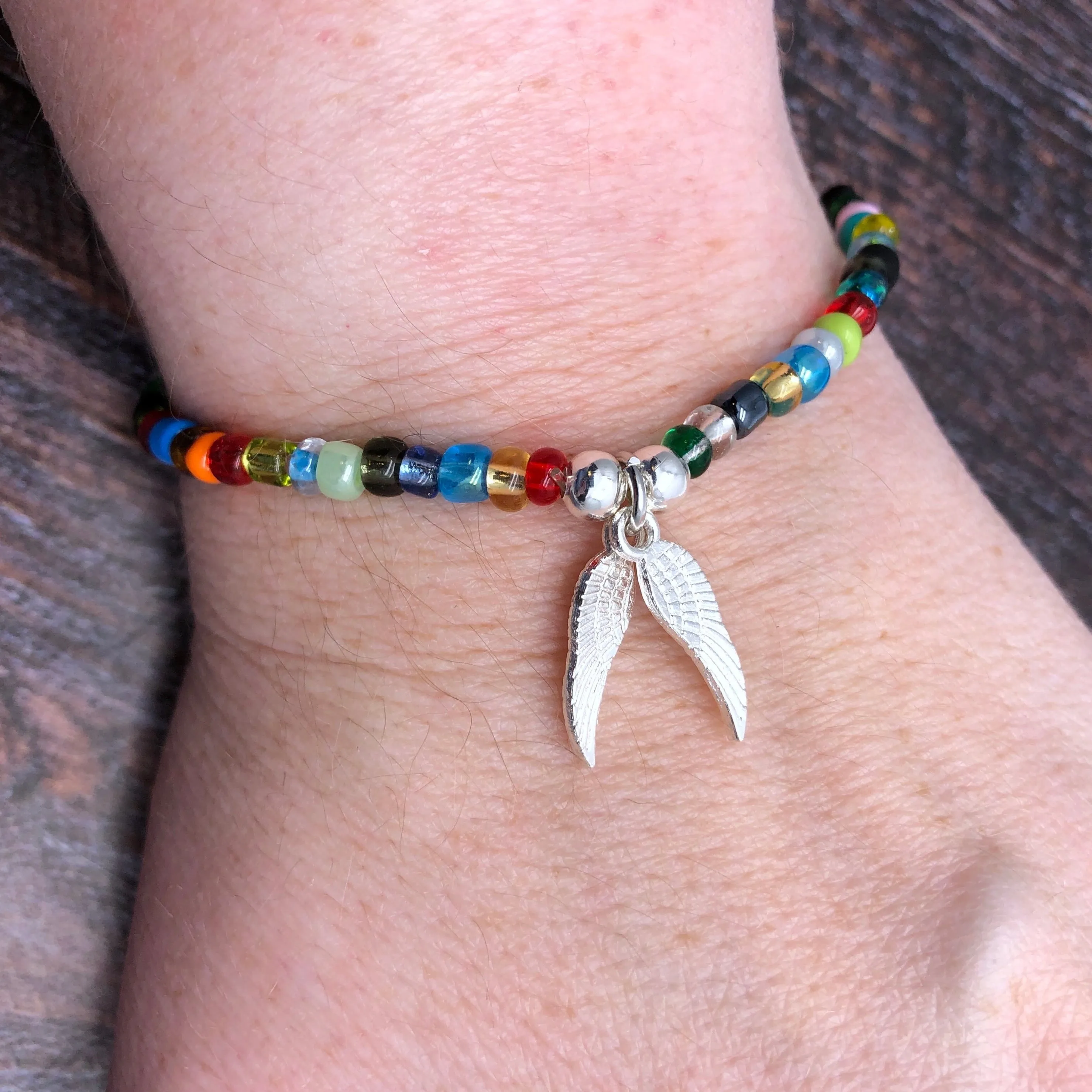 Angel Wings Charm Bracelet - Colour Choice