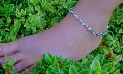 Anklet Silver - Beaded