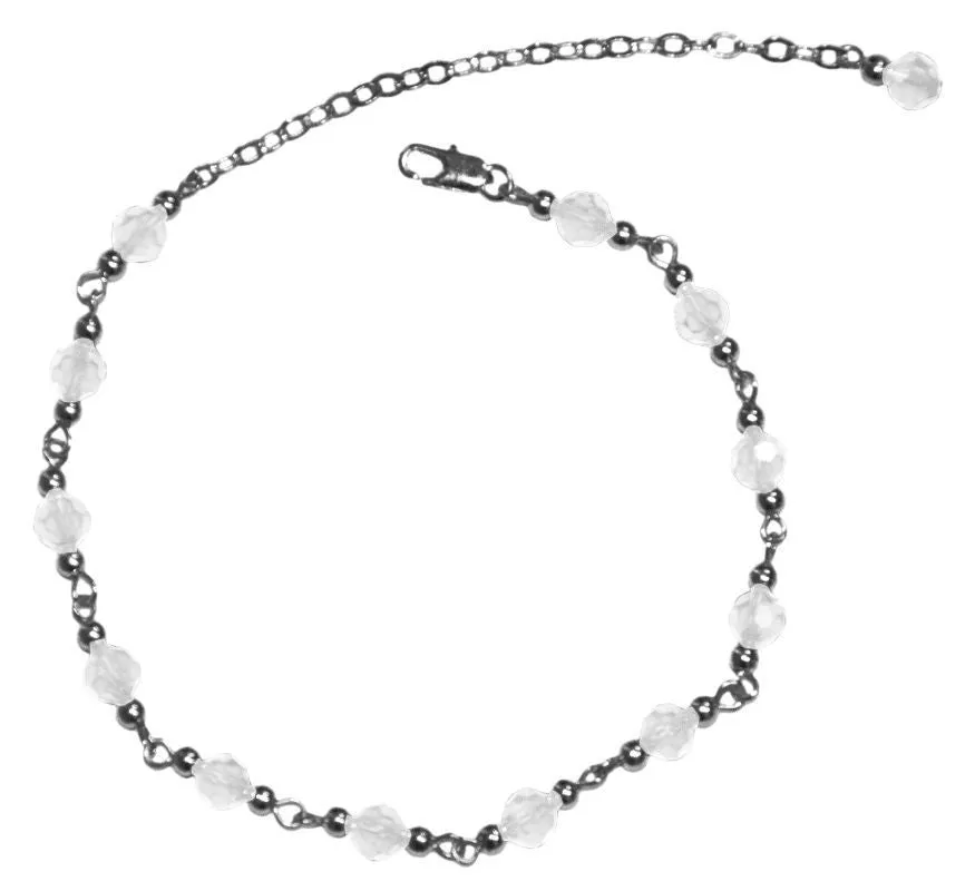 Anklet Silver - Beaded