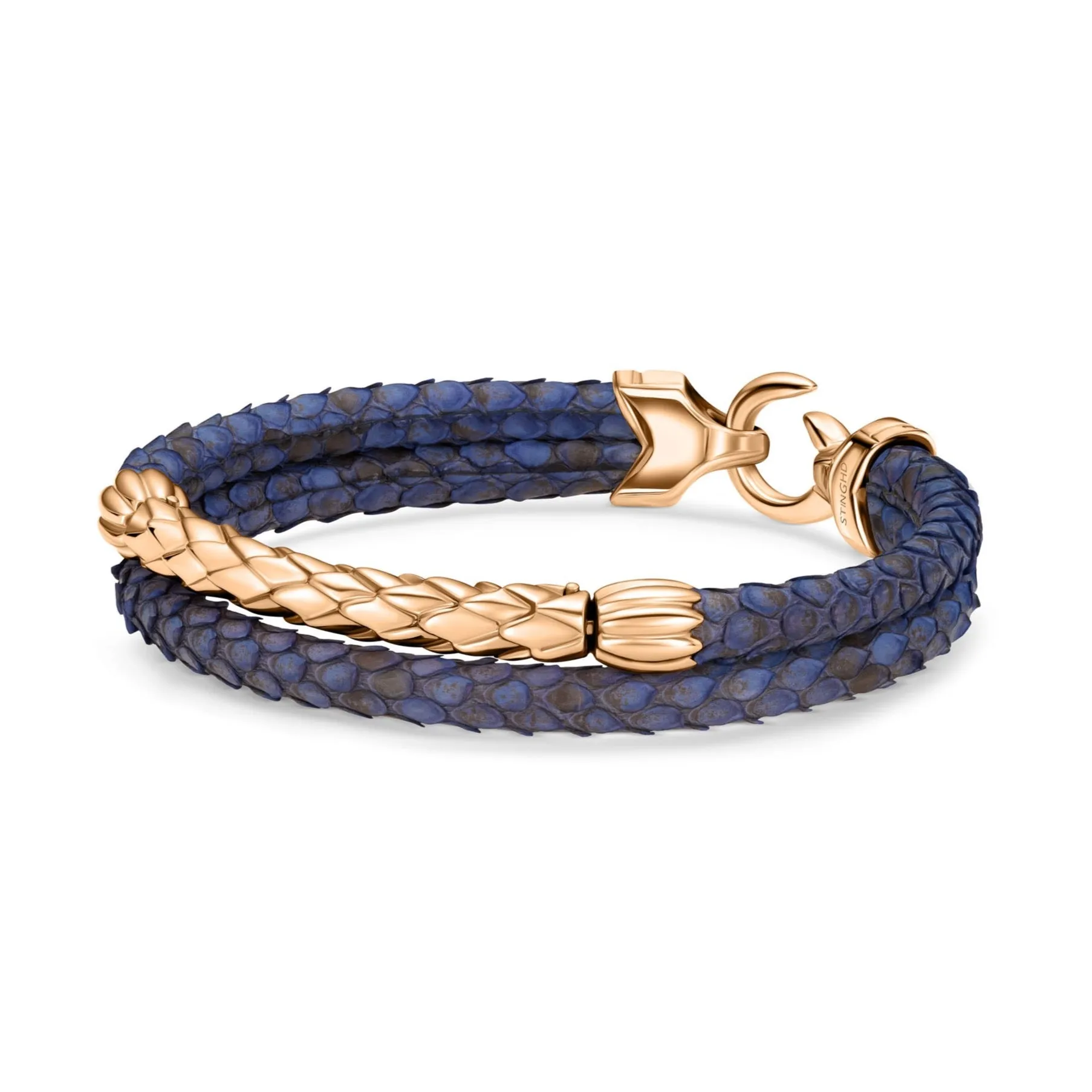 B472P Navy Python Rose Gold Bar