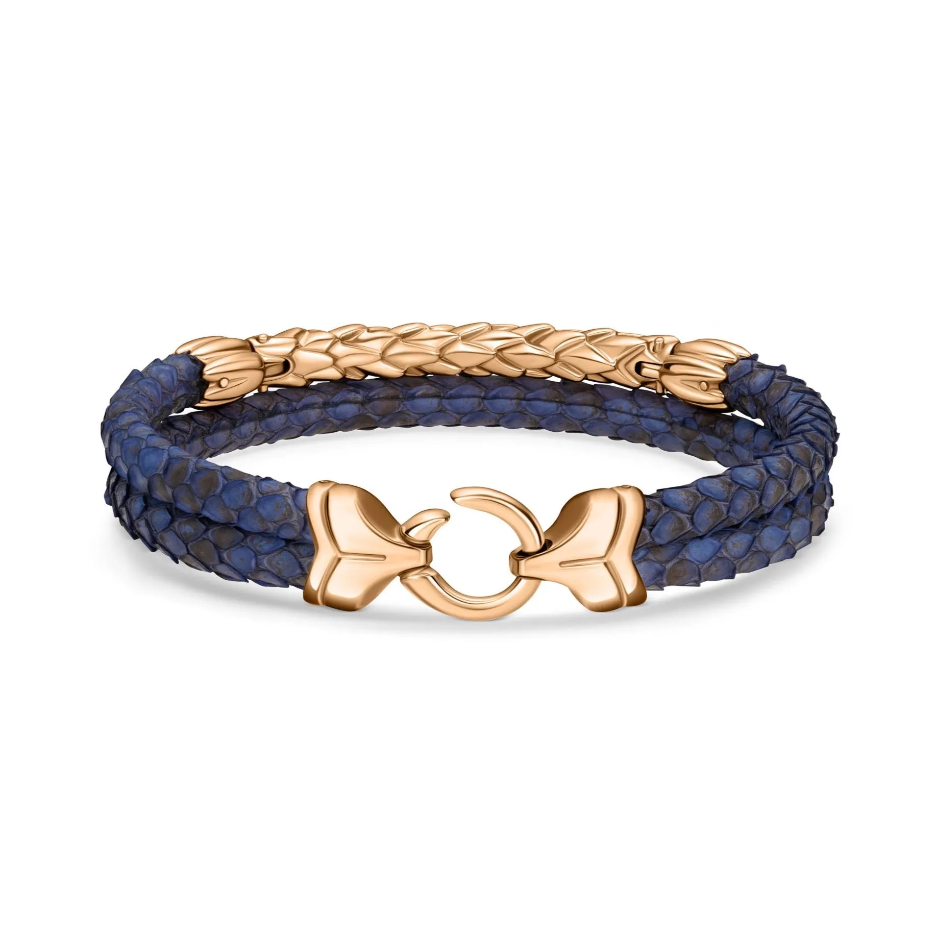 B472P Navy Python Rose Gold Bar