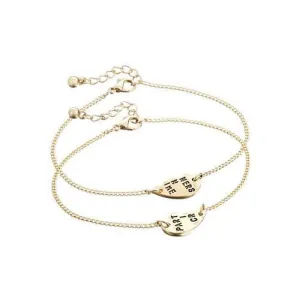 Best Friends 2 Pack Heart Chain Bracelet