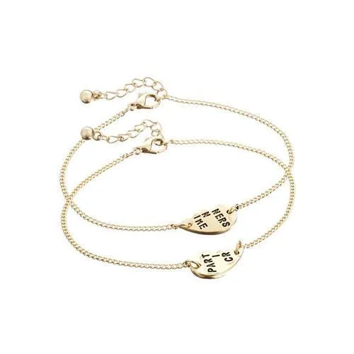 Best Friends 2 Pack Heart Chain Bracelet