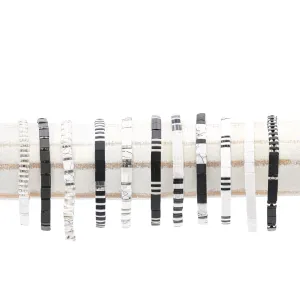 BLACK & SILVER - Tila Bead Bracelets