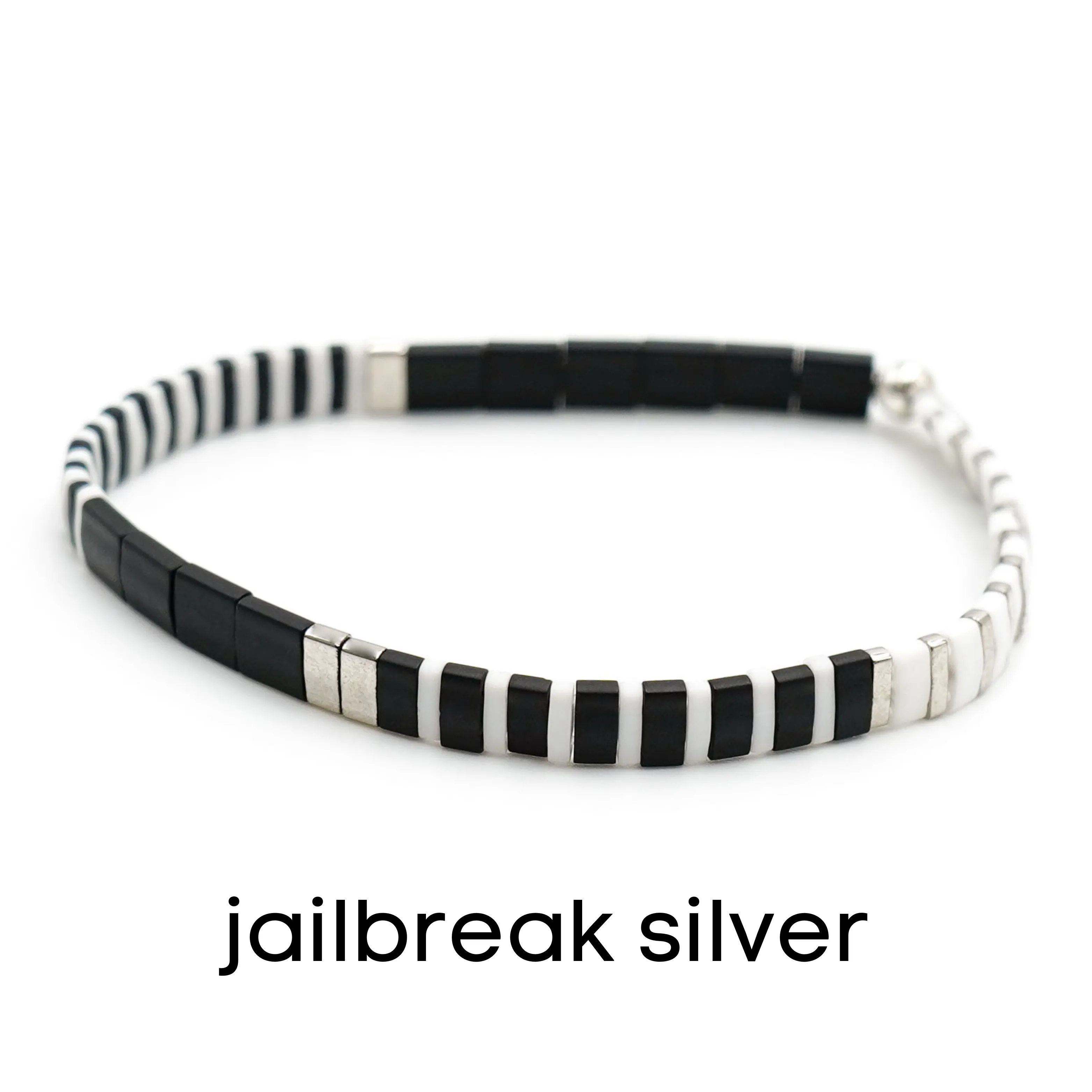 BLACK & SILVER - Tila Bead Bracelets