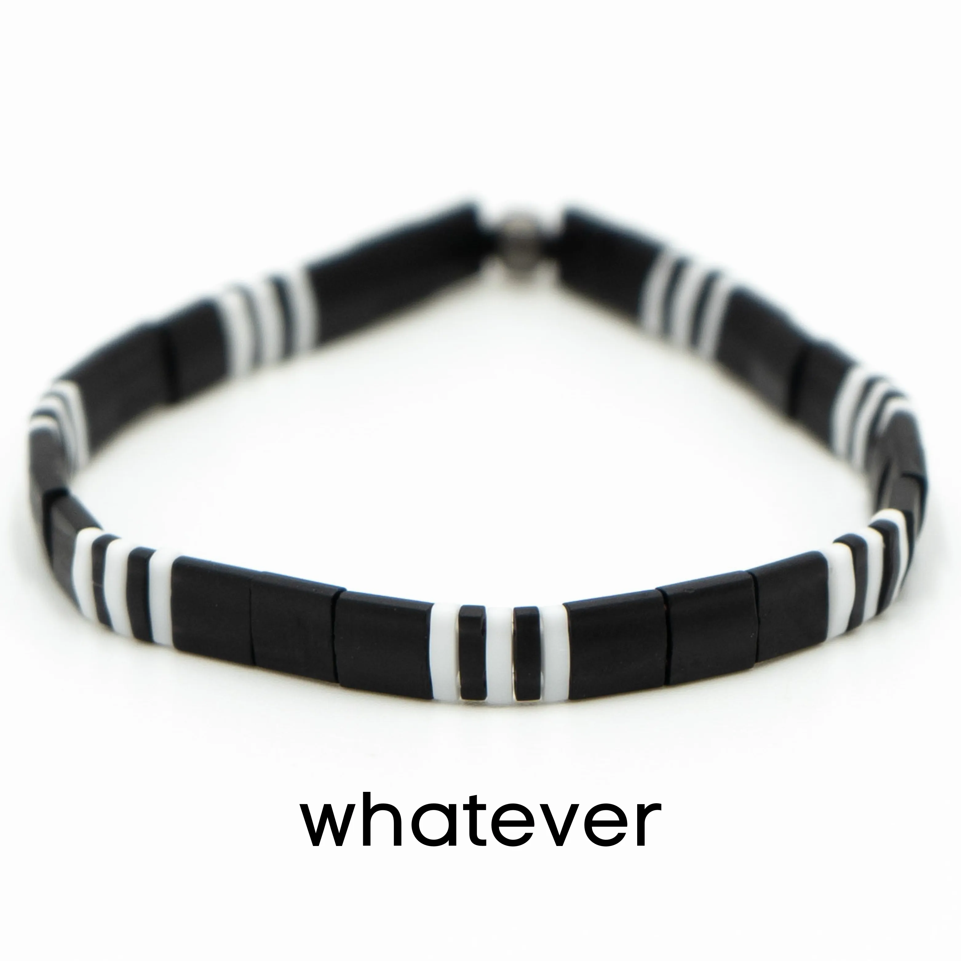 BLACK & SILVER - Tila Bead Bracelets