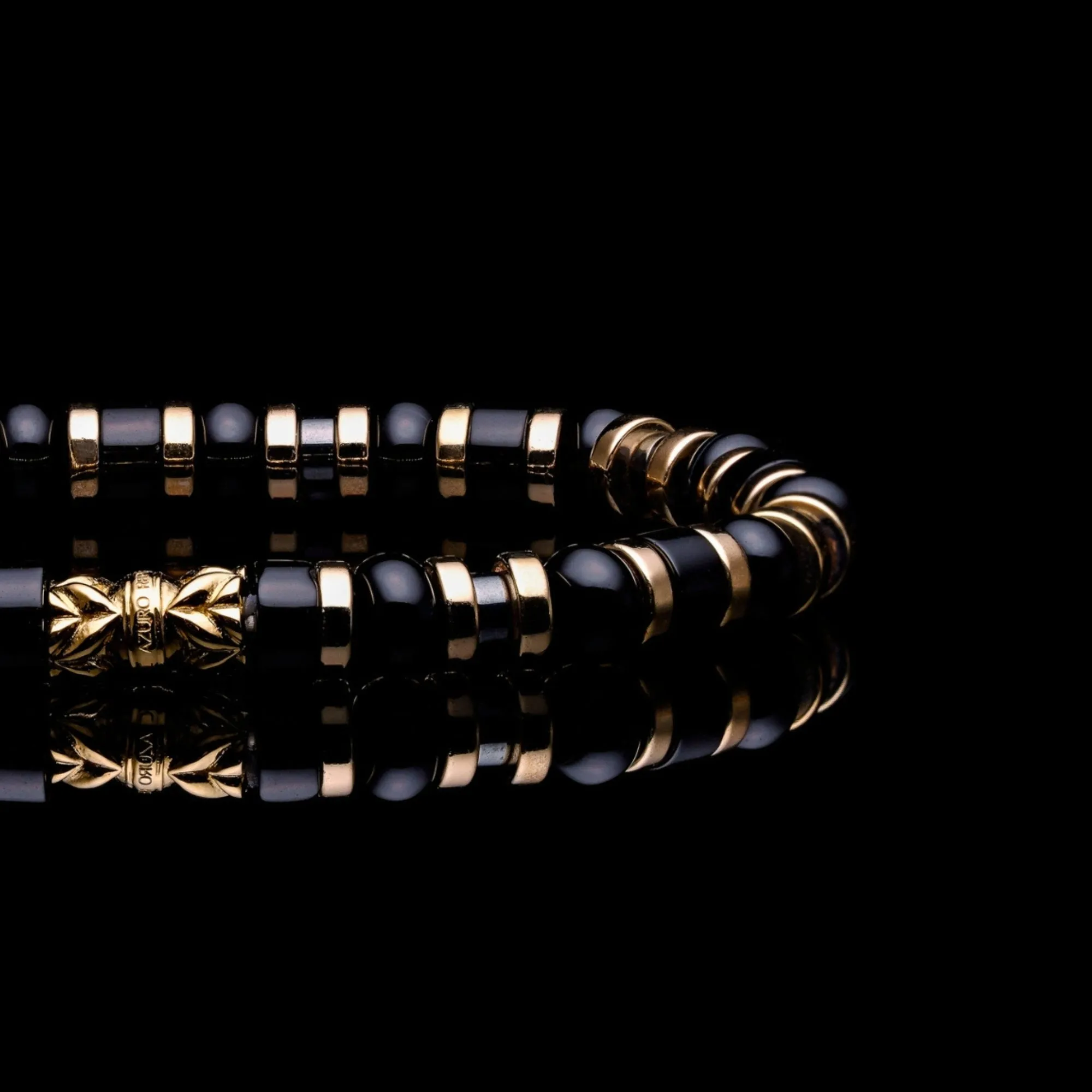 Black Gold II | Onyx, Hematite Beaded Bracelet