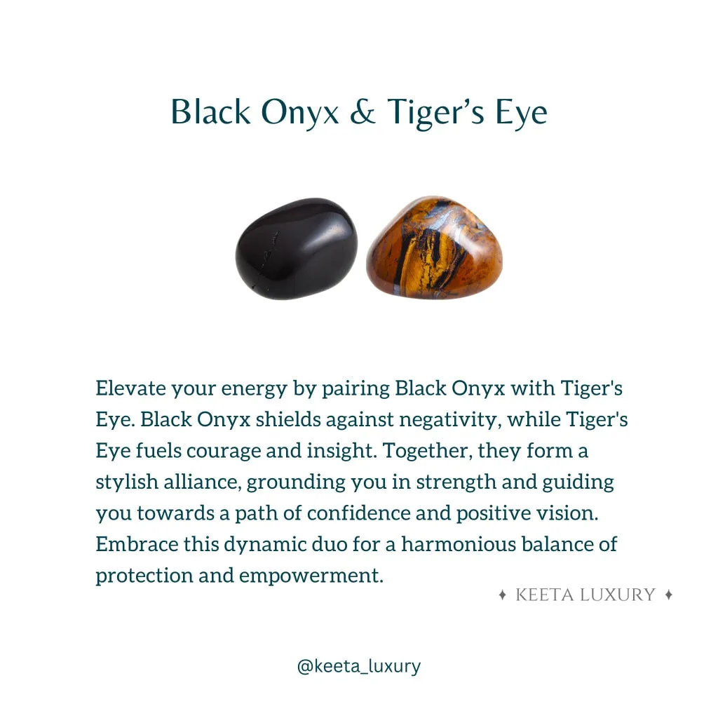 Blue Horizon - Tiger's Eye & Onyx Bead Bracelet