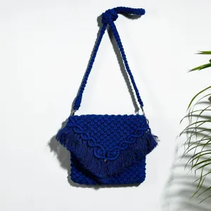 Blue - Thread Work Handcrafted Macrame Sling Bag