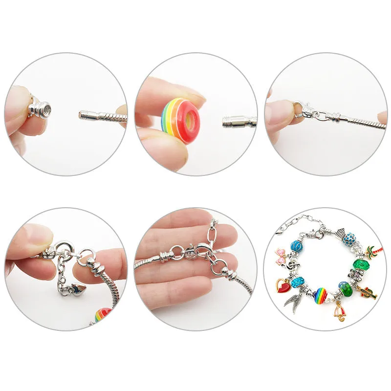 Bracelet Making Kit Jewelry DIY Beads Pendants Set