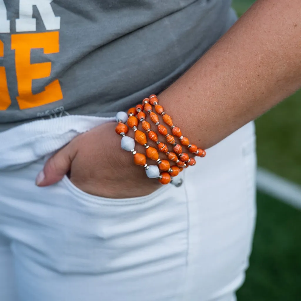 Bracelet - Orange Triple Wrap Solid