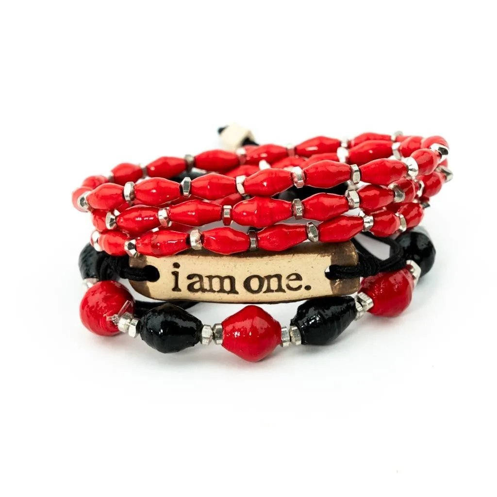 Bracelet -  Red Hot Triple Wrap Solid