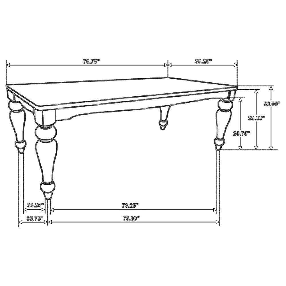 Brad Dining Table, 79 Inch Rectangular, Sand Brown, Charcoal Gray By Casagear Home