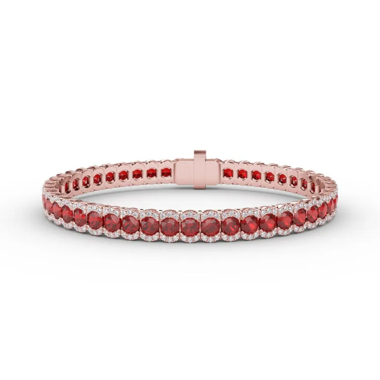 Brilliant in Red Ruby and Diamond Bracelet