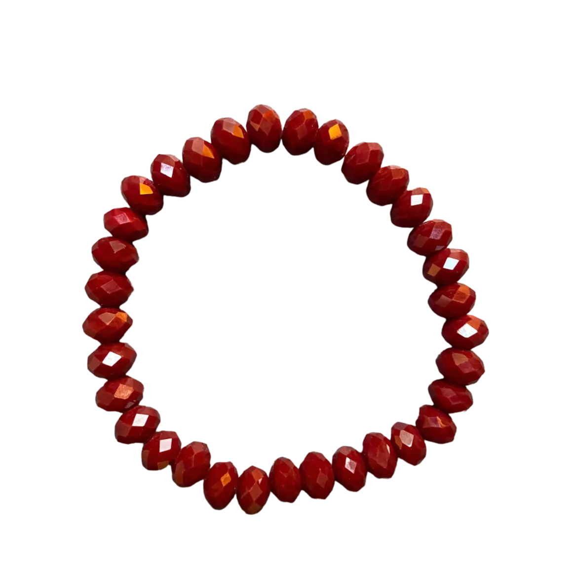 Burgundy Faceted Rondelle 8mm Bracelet