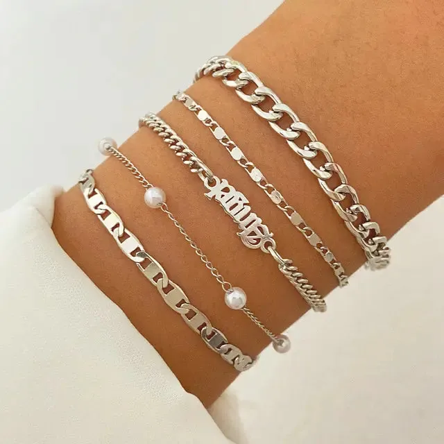 Charm Bracelet Bangles Set