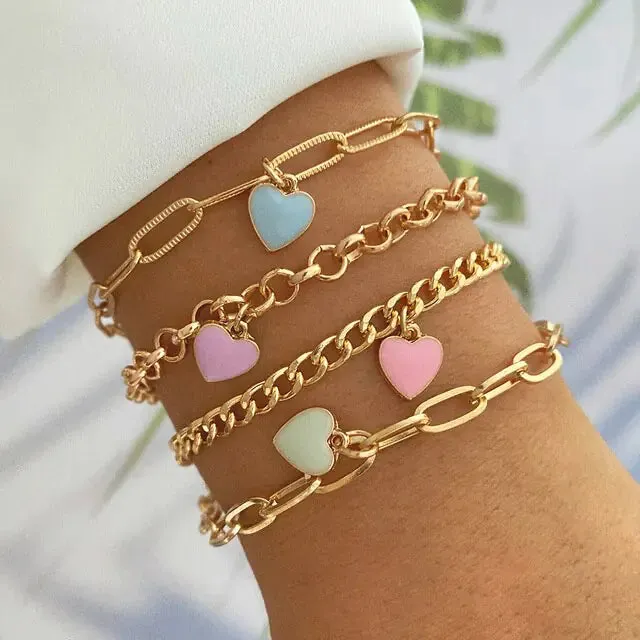 Charm Bracelet Bangles Set