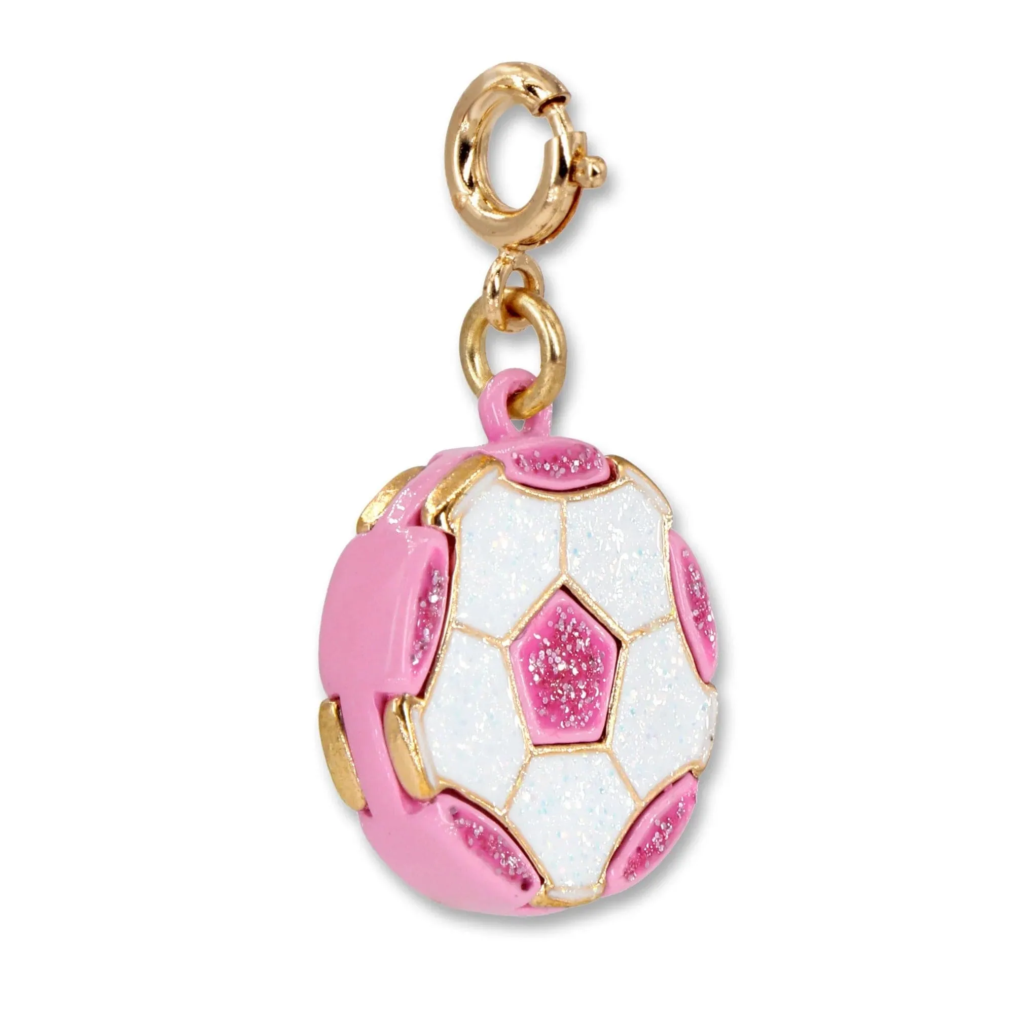 Charmit Gold Glitter Soccerball Charm - White