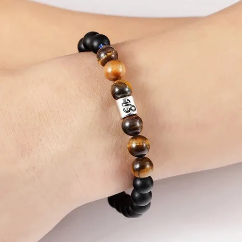 Classy Men Brown Beaded Zodiac Bracelet