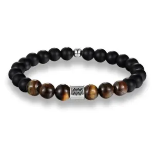 Classy Men Brown Beaded Zodiac Bracelet