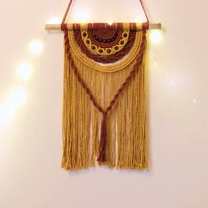 Cotton Macrame Desire Wall Hanging | Yellow & Brown