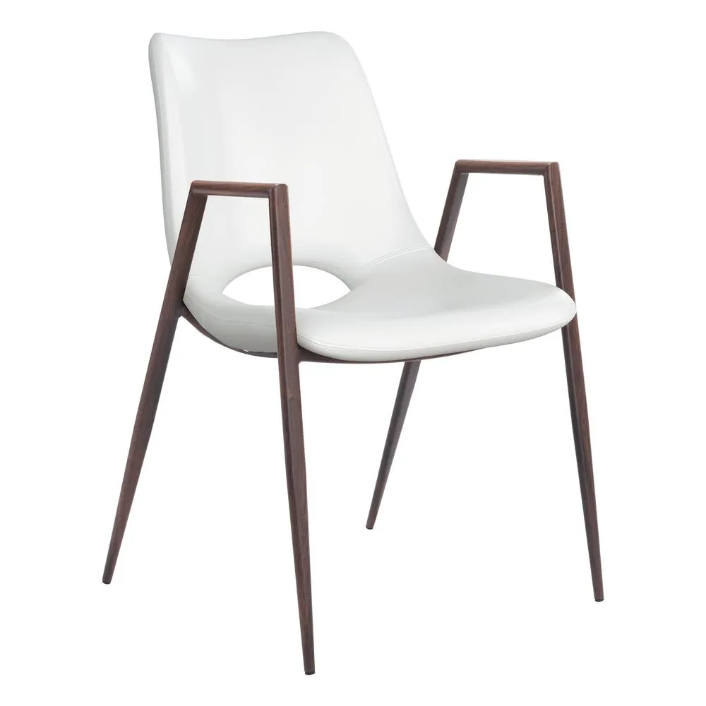 Desi Mid Century Modern White Dining Chair (Set of 2)