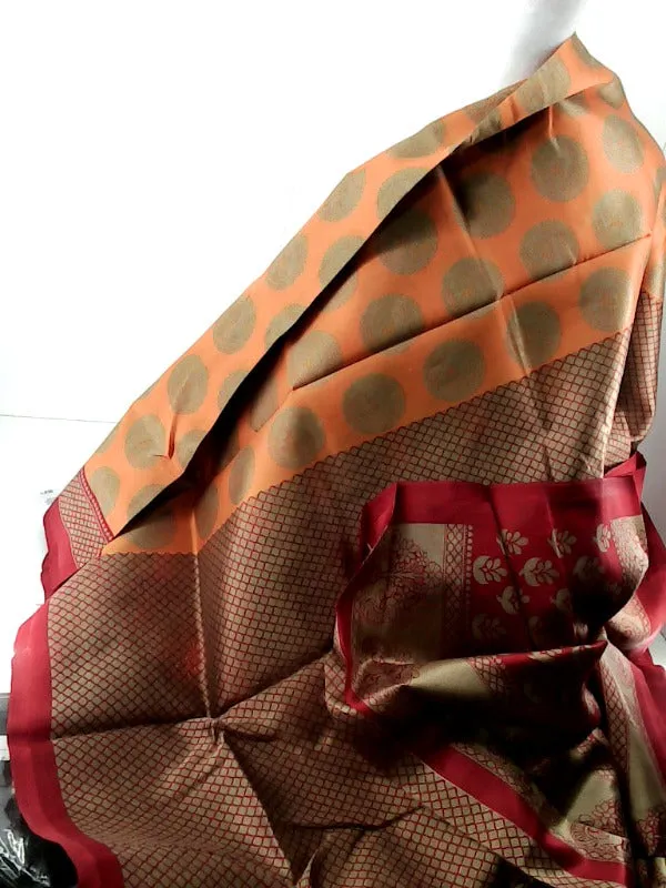 Elegant Banarasi Silk Saree with Orange and Maroon Tones