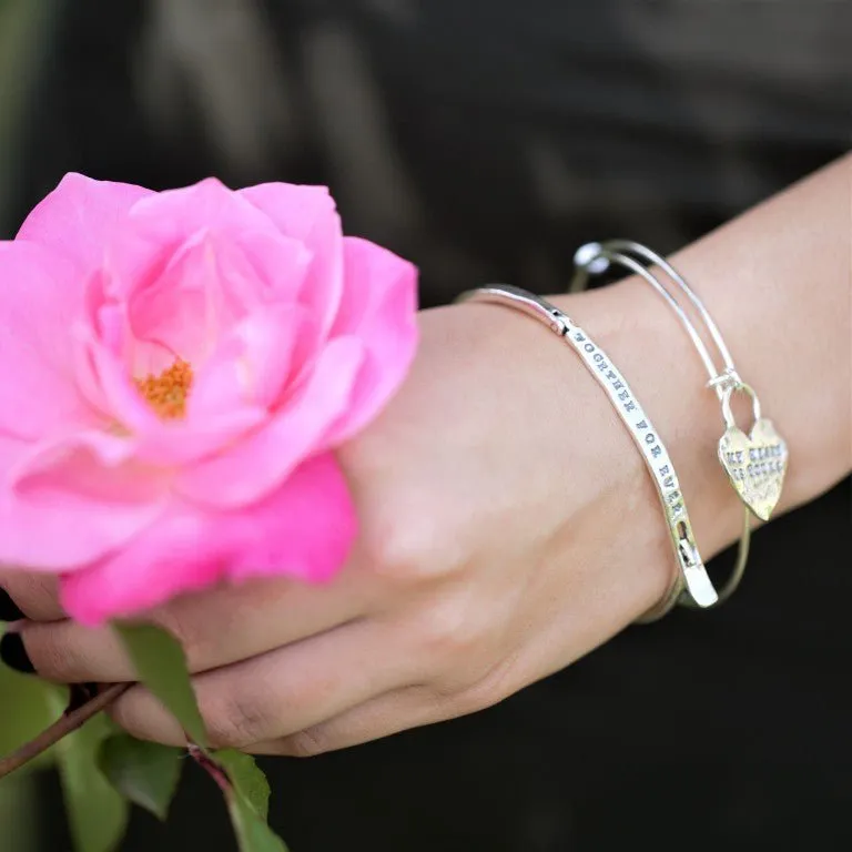 Engraved Silver Bracelet - A Token of Endless Devotion