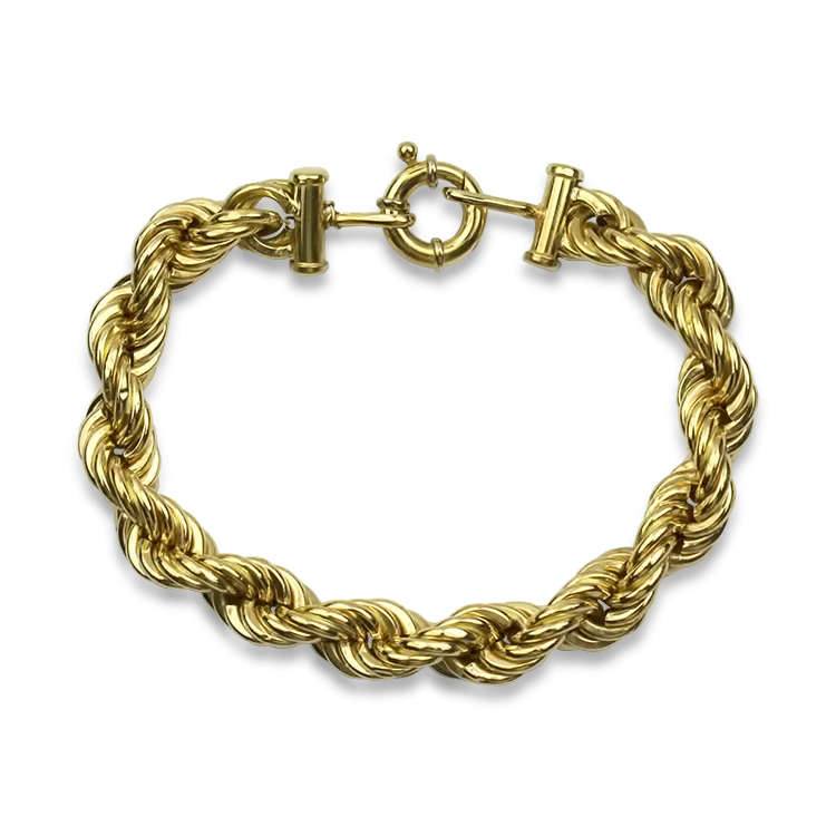 Estate 18K Yellow Gold Rope Link Bracelet