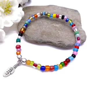 Feather Charm Bracelet - Colour Choice