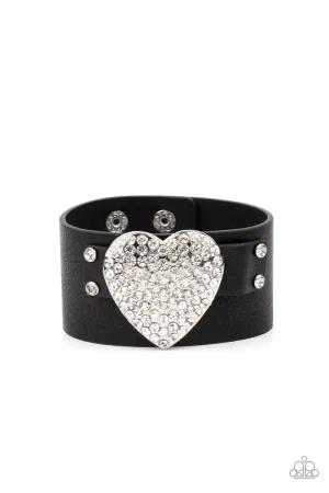 Flauntable Flirt - Black Bling Bracelet - Paparazzi Accessories