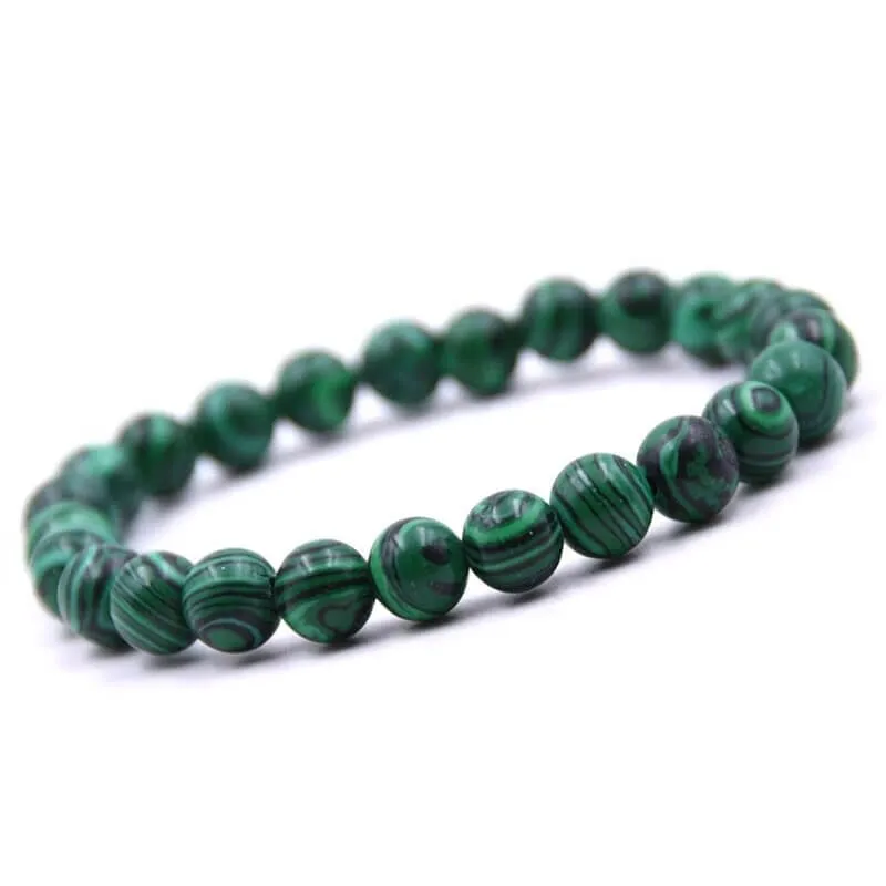 Giftable Malachite Unisex Bracelets Natural Stone Beaded Bracelet Diabetes Relief Bracelet Lucky Jewelry Gift