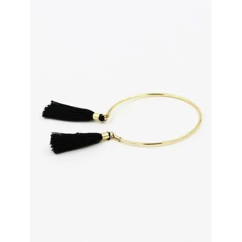 Golden Tassel Detail Open Cuff Bracelet