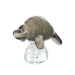 Gray Glass Manatee Figure