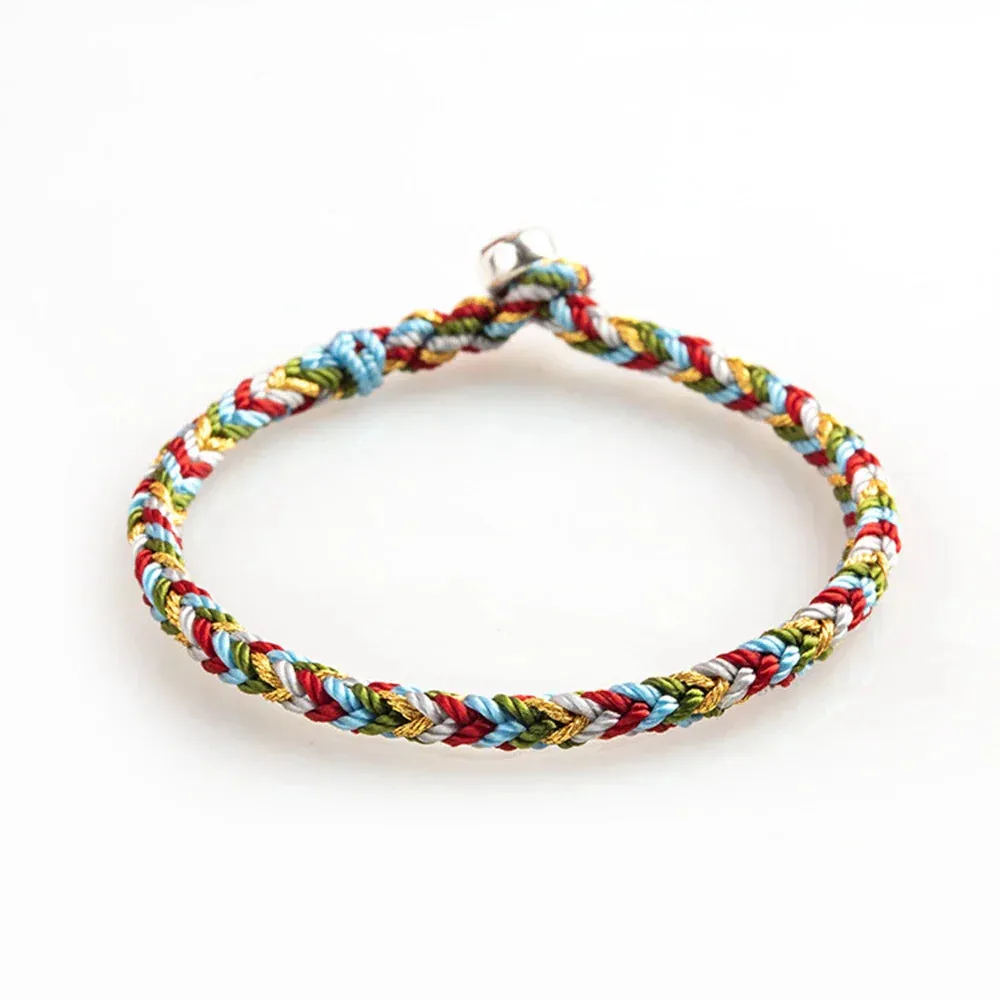 Handmade Tibetan Bracelet Colorful Thread Good Lucky Charm Rope Bracelet & Bangles For Women Men Knots Red Thread Bracelets