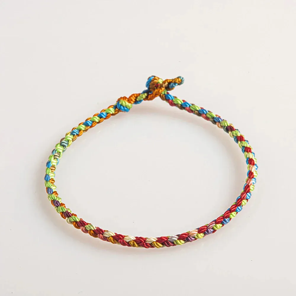 Handmade Tibetan Bracelet Colorful Thread Good Lucky Charm Rope Bracelet & Bangles For Women Men Knots Red Thread Bracelets