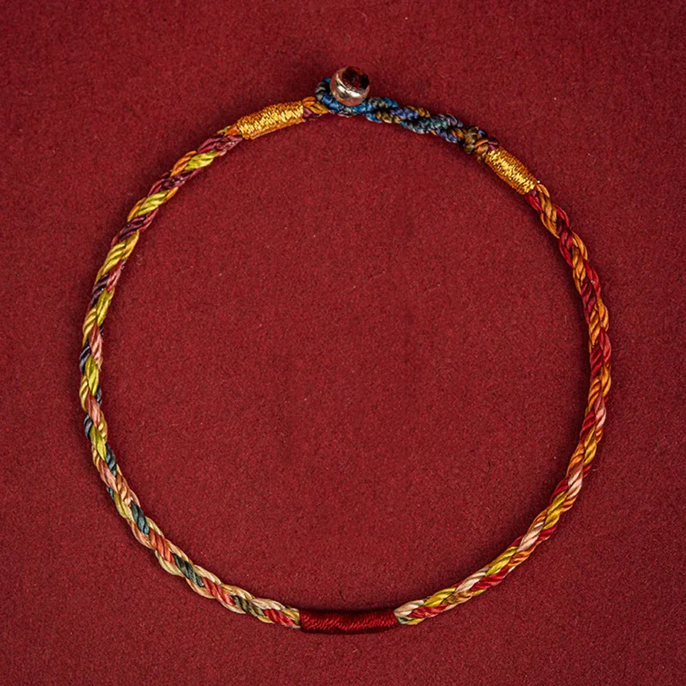 Handmade Tibetan Bracelet Colorful Thread Good Lucky Charm Rope Bracelet & Bangles For Women Men Knots Red Thread Bracelets