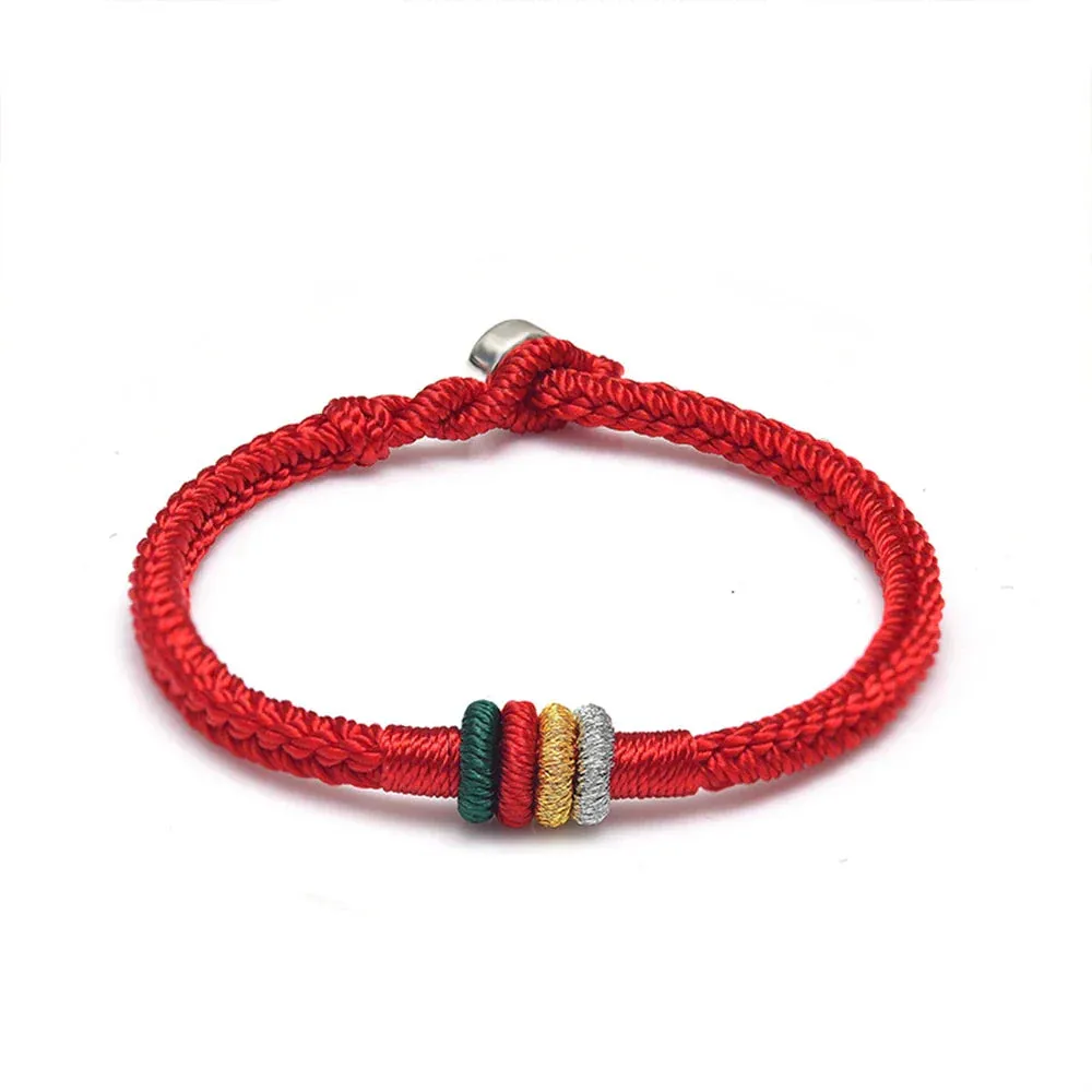 Handmade Tibetan Bracelet Colorful Thread Good Lucky Charm Rope Bracelet & Bangles For Women Men Knots Red Thread Bracelets