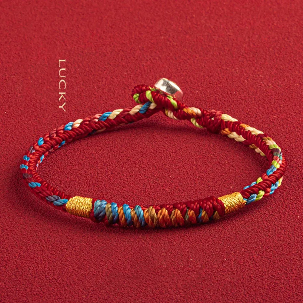 Handmade Tibetan Bracelet Colorful Thread Good Lucky Charm Rope Bracelet & Bangles For Women Men Knots Red Thread Bracelets